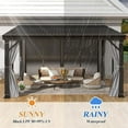 thumbnail image 2 of Howsvn 10' x 12' Lean to Hardtop Gazebo for Patio - Aluminum Frame Gazebos Pergola with Sloping Metal Roof, Outdoor Wall-Mounted Canopy Awnings to House for Patio, Garden, Lawn, Backyard Deck, 2 of 5