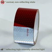 Oralite (Reflexite) V92 Daybright Microprismatic Conspicuity Tape: 2 in x 15 ft. (Alternating 6 in. Red 6 in. White / Triangle Design)
