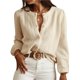 thumbnail image 3 of Cárdigan de Ganchillo para Mujer, Larga, Suéter de Punto Calado Elegante Crema L, 3 of 10