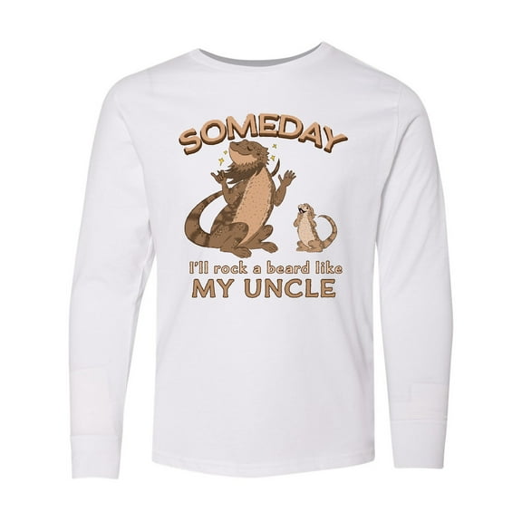 Inktastic Someday I'll Rock a Beard Like My Uncle-Bearded Dragons Long Sleeve Youth T-Shirt