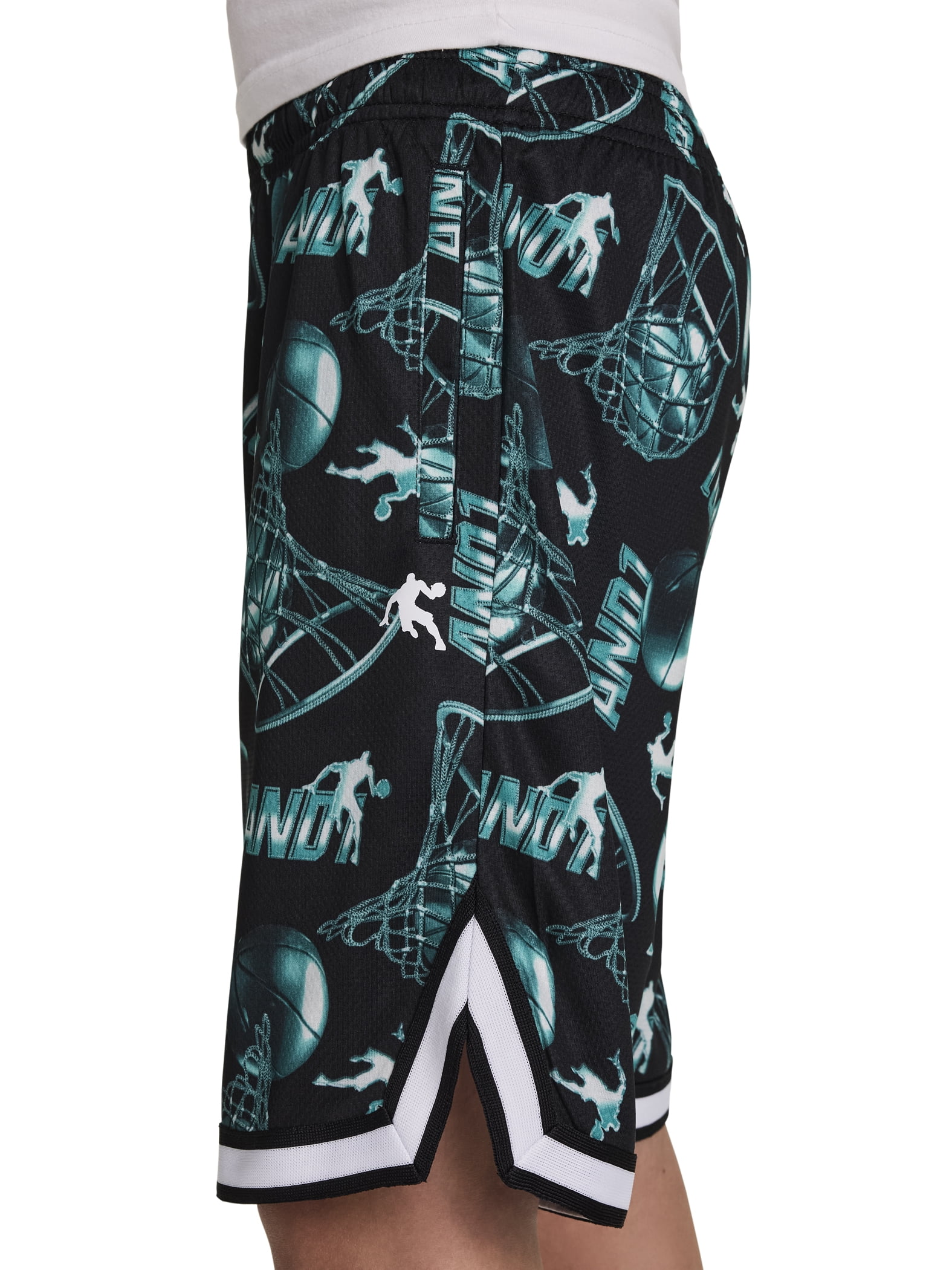 AND1 Boy's Athletic Platinum Short, 7" Inseam, Sizes 4-18