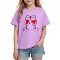 thumbnail image 2 of Bnwani Girls T Shirts Short Sleeve Comfortable Boys Shirts Breathable Tee Purple Sizes 3-9, 2 of 9