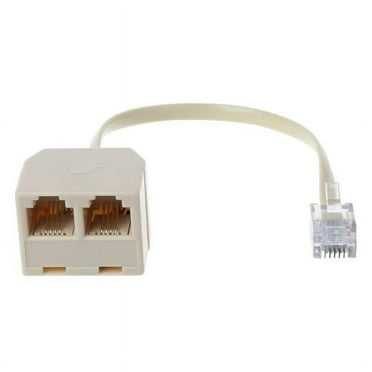 Telephone Splitter, RJ11 6P4C 1 Male to 2 Female Adapter 2 Way NICE L9R7