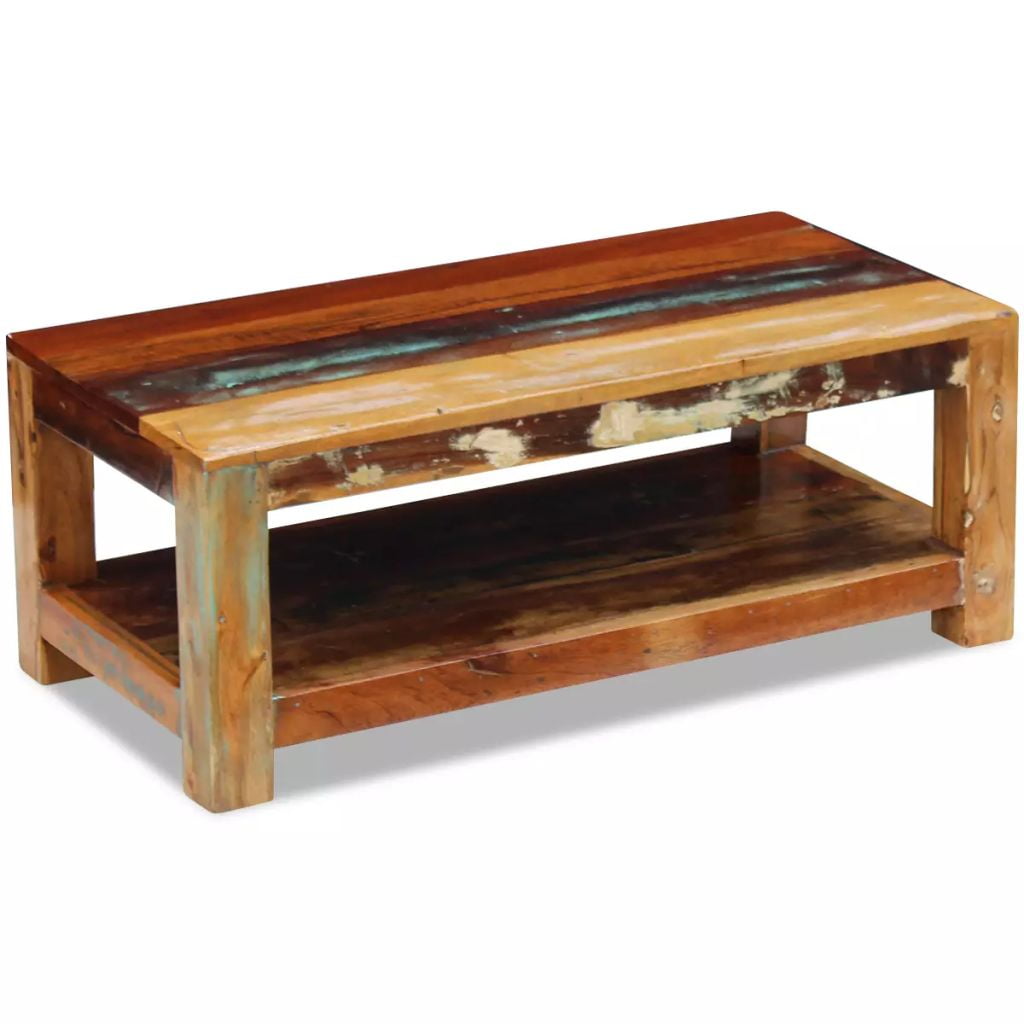 Kepooman Modern Rectangle Reclaimed Wood Coffee Accent Table for Living Room Bedroom, 35.4" x 17.7" x 13.8", Brown Kepooman Modern Rectangle Reclaimed Wood Coffee Accent Table for Living Room Bedroom, 35.4" x 17.7" x 13.8", Brown