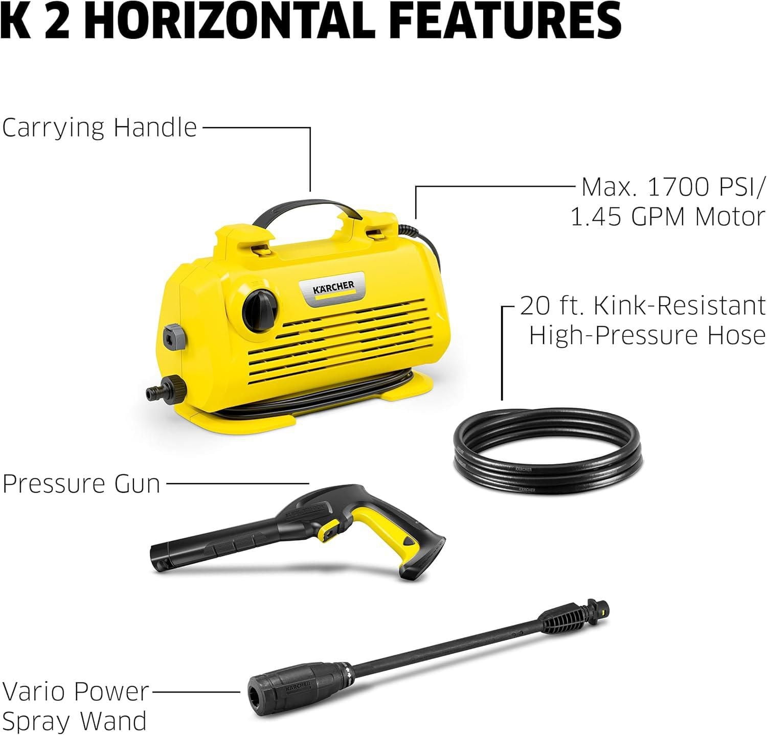 Kärcher K 2 Horizontal Electric Power Pressure Washer