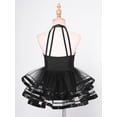 thumbnail image 4 of inhzoy Kids Girls Glittery Sequins Splice Leotard with Tutu Mesh Skirts Black 14, 4 of 9