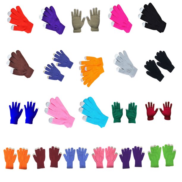 Guantes de punto Jumpingount cálidos de invierno unisex Calentador de manos para pantalla táctil color Azul cielo