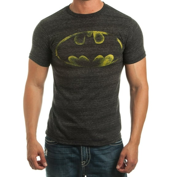 Batman Logo Bat Signal Men's Charcoal Tee Shirt T-Shirt-Medium