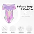 thumbnail image 4 of Fotbe Purple Sparkling Butterfly Body de Mujer con Cuello Redondo y Mangas Cortas, Sin Mangas Ajustado, Suave, Cómodo y Básico-Medium, 4 of 7