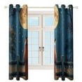 thumbnail image 4 of Fox Watching Moon 2 Panels 3D Printing Pattern Curtain for Bedroom Living Room Kitchen Window Decoration Home, 4 of 6