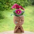 thumbnail image 6 of GQDIN Face Planter Pot with Drainage Hole - Funny Succulent Head Planter for Office Desk, Cute Indoor Plant Pot Gift for Women Mom Gardeners, 6 of 8