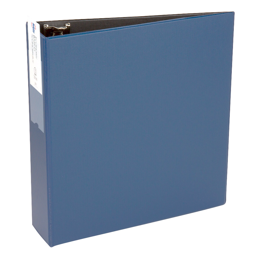 Avery Economy Binder, Label Holder, 3" Round Rings, 460 Sheet Capacity, Blue (4600)