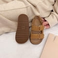 thumbnail image 2 of Walking Sandals Boys Girls Faux Leather Anti-Slip Adjustable Buckle Comfortable Beach Sandals Open Toe Low Heel Brown 13.5(32), 2 of 6