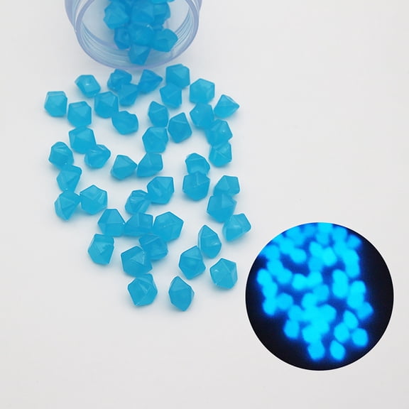Diamond Shaped Luminous Stone Fish Tank Aquarium Landscaping Luminous Stone Glow in The Dark Garden Rocks Outdoor Glass Pebbles 1000 Glow in The Dark Stones for Outdoor Outdoor Wishing Well Round