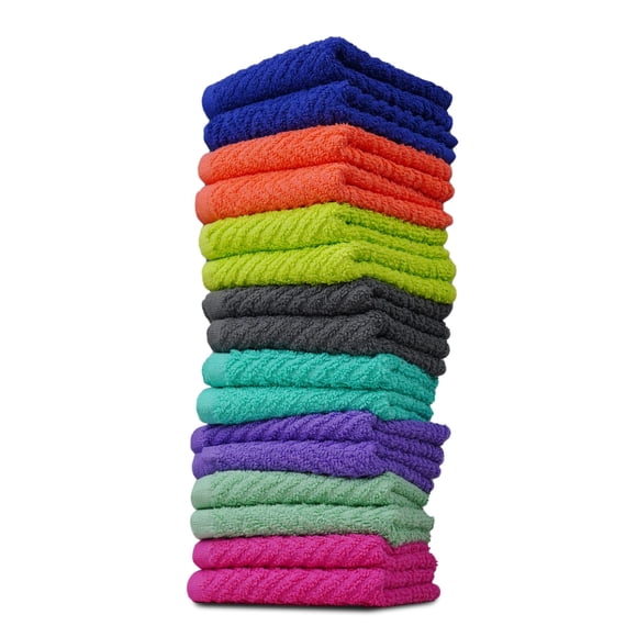 Toallitas ZUPERIA Zigzag multicolor, 100% algodón, paquete de 16