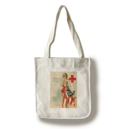 Red Cross Vintage Poster (artist: Fisher, Harrison C.) USA c. 1918 (100% Cotton Tote Bag - Reusable)
