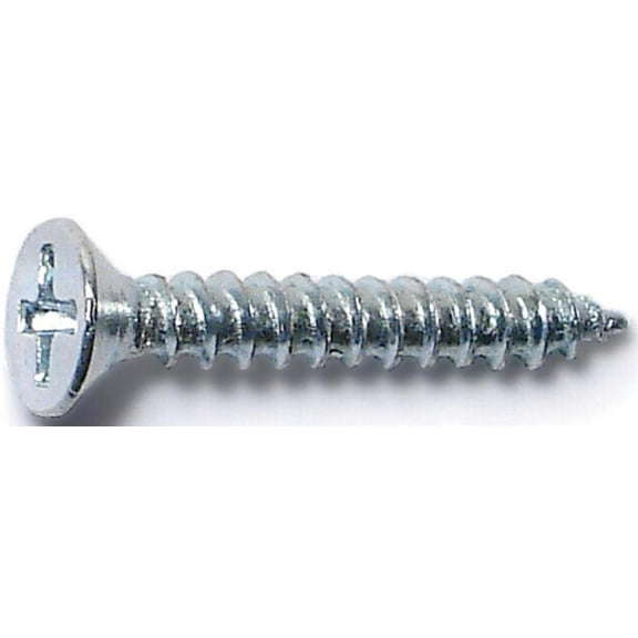 #8 x 3/4" Zinc Plated Steel Phillips Flat Head Wood Screws