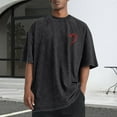 thumbnail image 2 of Men's Valentine's Day T-Shirt Heart Printed Casual Sports Round-Neck Short Sleeve Blouse,Valentine's Day Gift for Him Black, 2 of 5