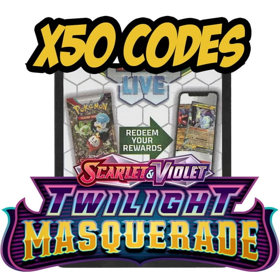 Twilight Masquerade – Pokemon Code Cards x50 – Redeamable/Unused