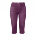 thumbnail image 4 of Jean Capris for Women Stretchy High Waisted Denim Capri Leggings Casual Pants with Pocket, 2XL, 4 of 7