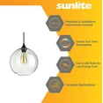 thumbnail image 3 of Sunlite 07092 - 1 Light (Medium Screw Base) Matte Black Clear Glass Sphere Pendant Light Fixture (AQF/CG/PD/S), 3 of 5