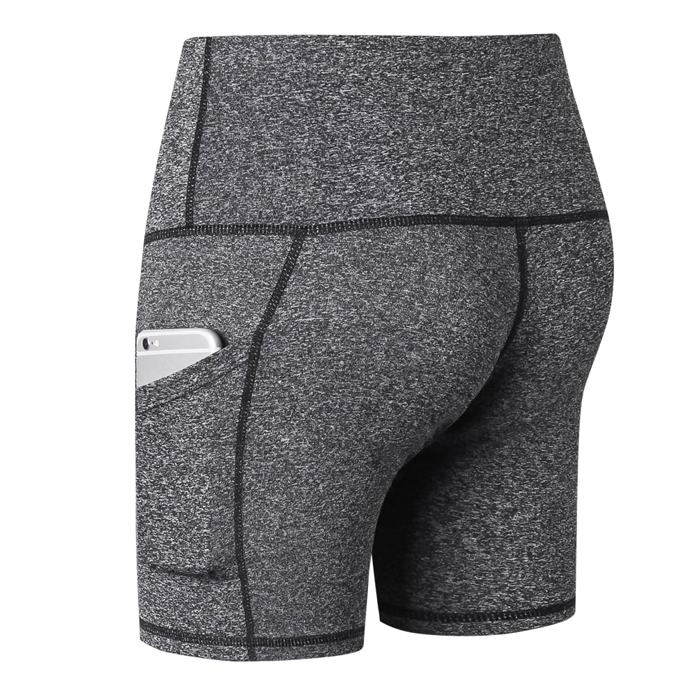 RTYou Yoga Shorts for Women High Waist Workout Shorts Tummy Control Running Shorts with Side Pockets for Athletic