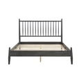 thumbnail image 6 of Mid-Century Modern Design Full Platform Bed 1pc Gray Finish Wooden Bedroom Furniture Vertical Slats Headboard, Bed in a Box, 6 of 8