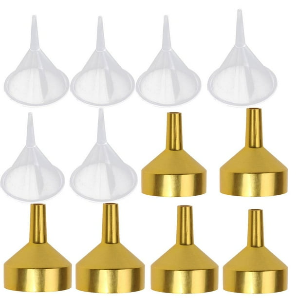 Paquete de 12 mini embudos, embudo pequeño para aceites esenciales, para llenar pequeñas botellas o recipientes, cosméticos / perfumes / lociones / lí BLESIY Mini embudo de perfume