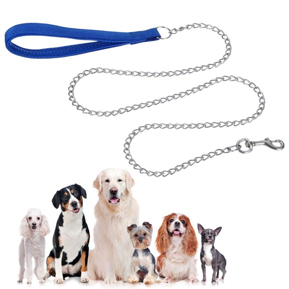 Uxcell Heavy Duty Chain Dog Leash Dog Leash with Handle 0.08 inch x 4ft Red