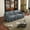 Blue Floral, variant on Chesterfield Loveseat Sofa Set of 2 with 26.4 Inch Extra Deep Seat, 3+4 Seater Cloud Couch with Rolled Arms and Pleated Skirt Design, Blue Floral