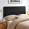 thumbnail image 2 of Headboard, Queen Size, Walnut Black, Vegan Leather, Bedroom, Modern Contemporary HB36762, 2 of 7