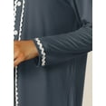 thumbnail image 5 of INSPIRE CHIC Women's Button Down Nightgowns Long Sleeve Sleepshirt Pajama Dress M Grey, 5 of 6