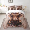 thumbnail image 2 of jejeloiu Retro Rustic Cow 7-Piece Twin Bedding Sets,Multicolor Flower Floral Bedding Comforter Set,Country Farmhouse Locge Sheet Sets For Boys Kids,Luxury Bedroom Decor Reversible, 2 of 8