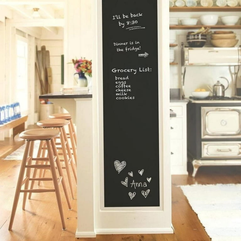 Extra Large Removable Chalkboard Paper Roll with 5 Color Chalks,  Self-Adhesive Blackboard Sticker 
