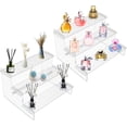 thumbnail image 3 of Qivine 2Pack Acrylic Risers Display Stands 3 Tier Perfume Organizer Stand, Acrylic Clear Display Shelves Compatible with Funko POP Stand, Display Shelf Holder, 3 of 8