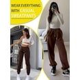 thumbnail image 7 of Kalolary Women's Cinch Bottom Sweatpants with Pockets Plain Tracksuit Baggy Elastic Waist Trousers for Casual Hip Hop, Gym and Jogging, 7 of 7