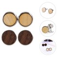 thumbnail image 2 of 2 Pairs Wooden Round Sleeve Buttons Delicate Shirt Buttons Durable Cuff Studs, 2 of 8