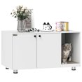 thumbnail image 1 of PawHut Cat Litter Box Enclosure for Indoor with Scratching Pad White, 1 of 10