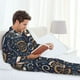 thumbnail image 5 of Balery Nautical Pijama para Hombre de Dos Piezas con Manga Larga, Conjunto de Dormir y Descanso Suave con Bolsillos-Large, 5 of 6