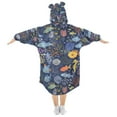 thumbnail image 2 of FORMRS Wearable Blanket Hoodie with Sleeves for Kids Cozy Flannel Sweatshirt, Cartoon Ocean Pattern, 2 of 7