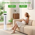 thumbnail image 2 of Atilioo Tower Fan with Remote, 35" Bladeless Standing Floor Fan with 5 Speeds, 64° Oscillation,12H Timer, Quiet Operation & Sleep Mode, White, 2 of 8