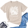 thumbnail image 6 of Womens T Shirts Women's 2d Printed Casual Pure Cotton Top with Round Neck and Short Sleeves Tops for Women, 6 of 6