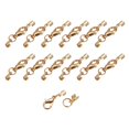 thumbnail image 1 of Unique Bargains 20 Ensembles d'Embouts de Cordon Rabattables 3 mm avec Fermoirs à Griffes de Homard, Embouts à Sertir pour Terminateur, Doré Pâle, 1 of 7