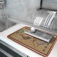 thumbnail image 5 of Rooster Poultry Dish Drying Mat For Kitchen Counter 18x24 Inch Microfiber Absorbent Linen printing Drying Pad Rural hen Drying Mat Dishes Pad Dish Drainer Rack Mats For Coffee Bar Mats, 5 of 6