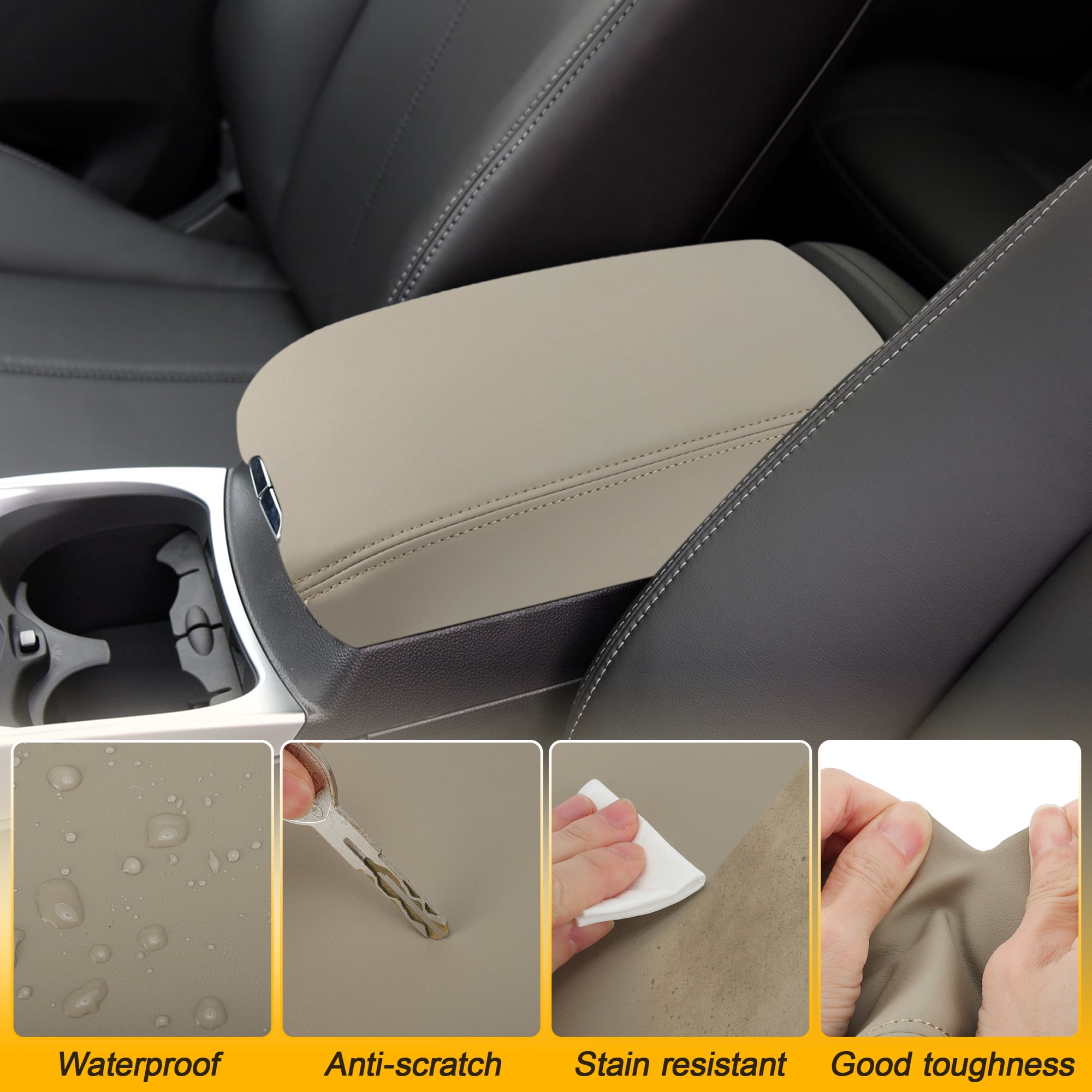 Unique Bargains Center Console Armrest Cover for Cadillac SRX 2010-2016 Beige