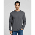 thumbnail image 2 of Real Essentials 4 Pack: Men's Cotton Long Sleeve Crew Neck T-Shirt - Soft Work Casual Jersey Tees, 2 of 6