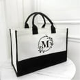 thumbnail image 1 of Bolso Tote de lona para mujer - Bolso de playa personalizado con interior forrado, bolsa grande de 16,5x12,5x5,9 pulgadas para viajes, gimnasio y comida, 1 of 5