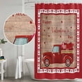 thumbnail image 4 of Valentine's Day Shower Curtain Set - Extra Long 72" x 96" Washable Bathtub Curtain with 12 Hooks, Vintage Love Heart Truck Wooden Valentines Waterproof Fabric Shower Curtains for Bathroom Décor, 4 of 6