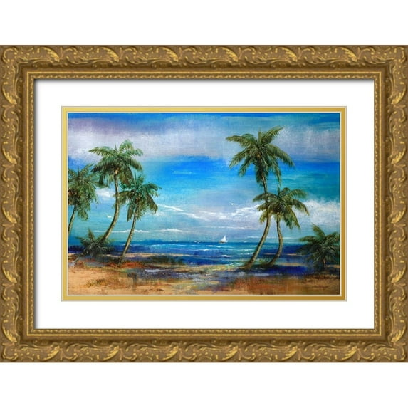 Holsinger, Joel 32x23 Gold Ornate Wood Framed with Double Matting Museum Art Print Titled - In Riva Del Mar