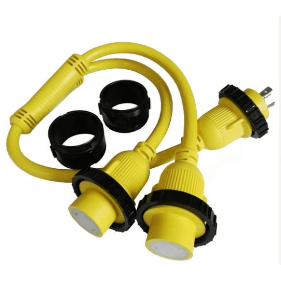 Marine 30 amp to (2) 30 amp Y Shore Power Splittter Adapter